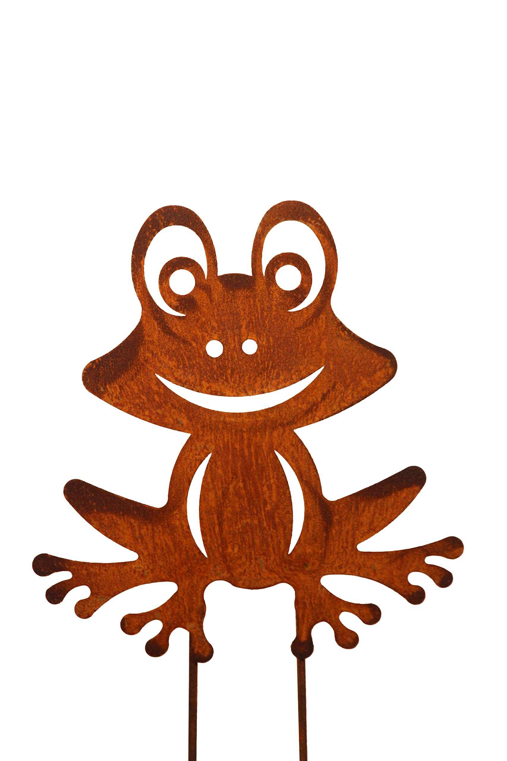 Bornhoft Garden Stake Frog Flower Bed Plug Pot Plug Metal Rust Garden Decoration Patina Rust Decoration 20 cm