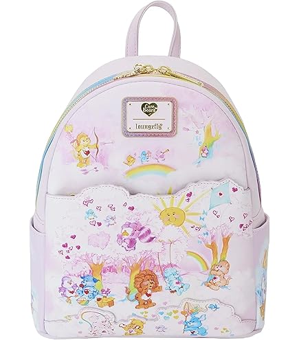 Hot Topic Care Bears Pastel Rainbow Fuzzy Mini Backpack Multi None : Clothing, Shoes & Jewelry
