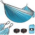 NATUREFUN Ultra-Light Travel Camping Hammock | 300kg Load Capacity,(275 x 140 cm) Breathable,Quick-Drying Parachute Nylon | 2 x Premium Carabiners,2 x Nylon Slings Included | Outdoor Indoor Garden