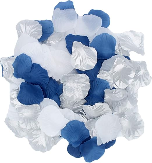 Amazon Com 2ndtonone 900pcs Royal Blue Silver White Silk Rose