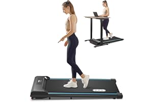 REDLIRO Walking Pad Treadmill - Under Desk Treadmill for Home Office - Mini Treadmills with 265lbs Capacity - Portable Compact Jogging Machine with Remote Control - Installation-Free
