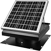 Solar Attic Fan 32W 1600CFM High Airflow Roof Vent Exhaust Fan - Weatherproof, Solar Powered Attic Ventilation for Home, Garage, RV, Greenhouse