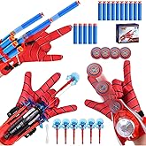 FULIM 3 Sets Spider Web Shooters, Superhero Web Shooter for Kids, Cosplay Launcher Gloves with Wrist Toy Set, Imaginative Play Toy for 3 4 5 6 7 8 Year Old Boy