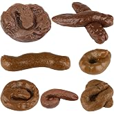 Junware 7 Pieces Fake Poo Realistic Fake Turd Prank Lifelike Poo, Fake Dog Poop Joke Toys for Halloween April Fools' Day Prank Party Supplies