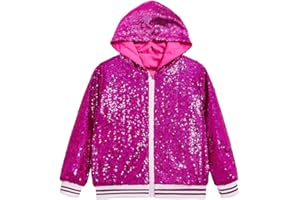 CHENBAO Girls Sequin Jackets Kids Boys Bomber Jacket Zip Up Coat Sparkle Outwear Birthday Clothes