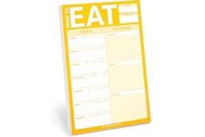 Knock Knock What To Eat Pad (Yellow), Magnetic Meal Planning Note Pad With Magnet, 6 x 9-inches