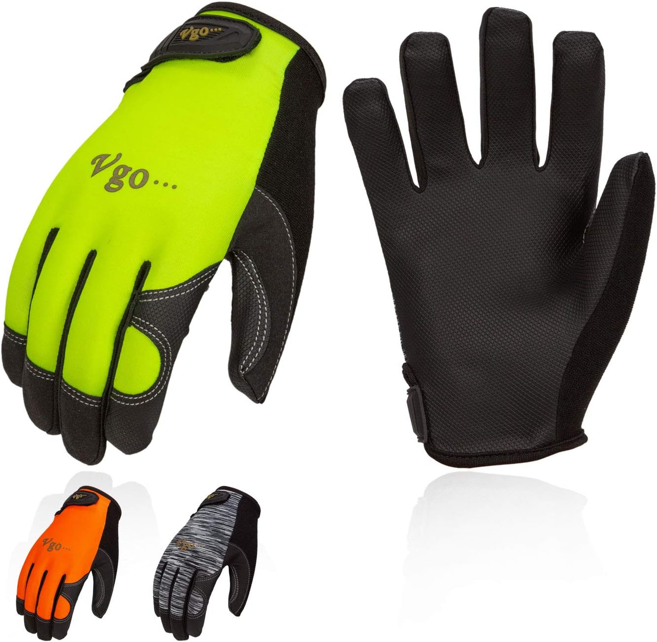 Vgo 3 Pairs High Dexterity Touchscreen PU Leather Work Gloves Multipurpose(Size XL,3Colors,PU8718): Clothing