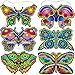 Fuzzy Velvet Hanging Butterflies 6-Pack (Beautiful Coloring Designs, Each Arrives Uncolored)