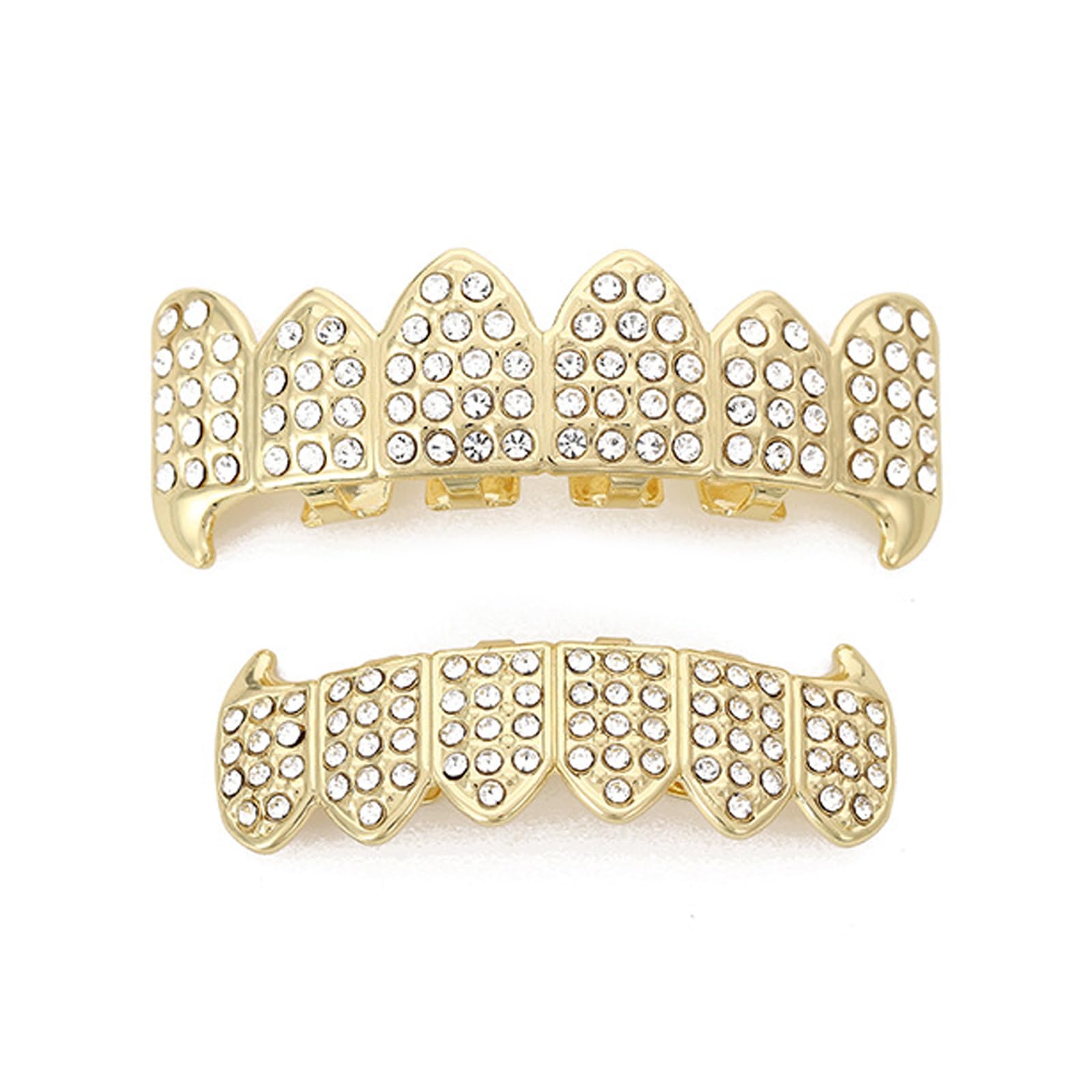 Qiwenr Hip Hop Teeth Grills, Rapper Braces, Bottom Grills, Hip Hop Custom Fit Polished Teeth Grillz, for Music Festivals, Fashion Shows, Halloween, Parties, Cosplay, Decoration