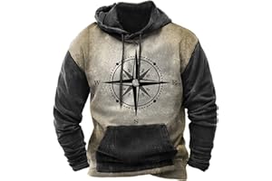 RAJONN Graphic Hoodies for Men Pullover Top Western Hooded Sweatshirts Aztec Hoodies Ethnic Print Raglan Sleeves Sweatshirt