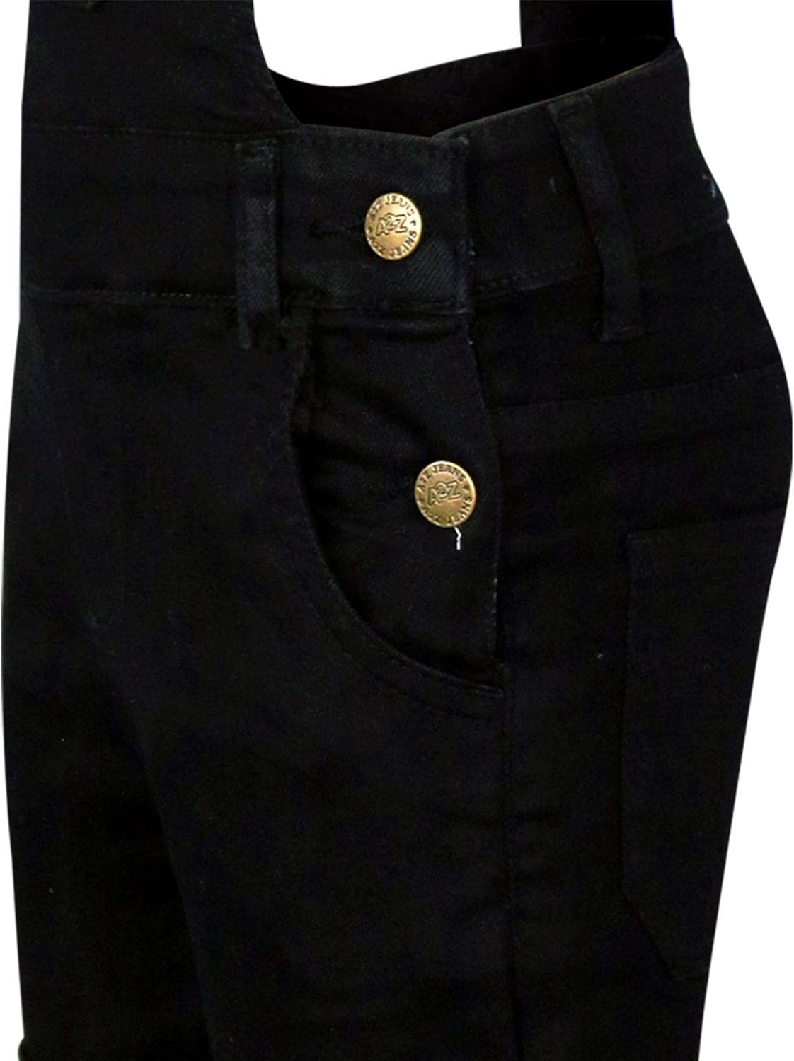 girls black dungaree