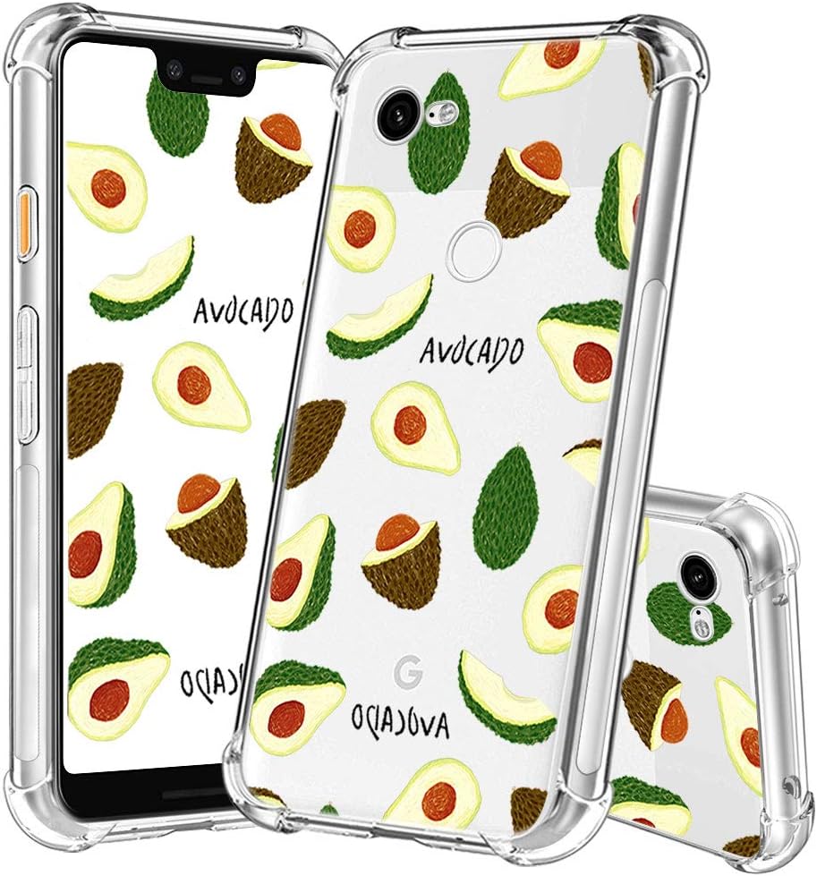 YESPURE Google Pixel 3 XL Case,Clear Transparent TPU Google Pixel 3 XL Case, [Scratch Resistant + Shock Absorption] Soft TPU Protective Case for Google Pixel 3 XL Avocado
