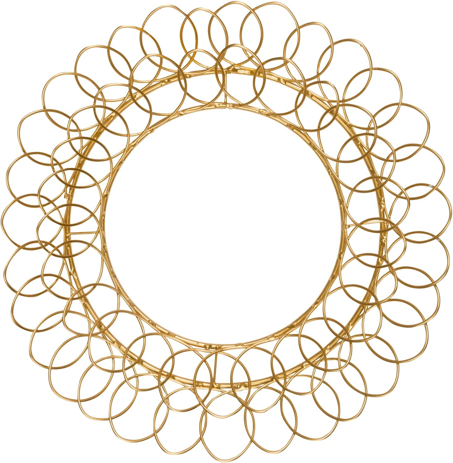 Wreath Hangers - One Holiday Way 18-Inch Large Elegant Rustic Gold Metal Wire Wreath Christmas Card Holder - Hanging Wall Mount Xmas Photo Display Decorative Birthday Greeting Card Hanger Door Decoration Home Decor