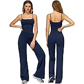 ABOCIW Womens Workout Sets 2 Piece Spaghetti Straps Crop Top Straight Leg Yoga Pants Yoga Pilates Outfits