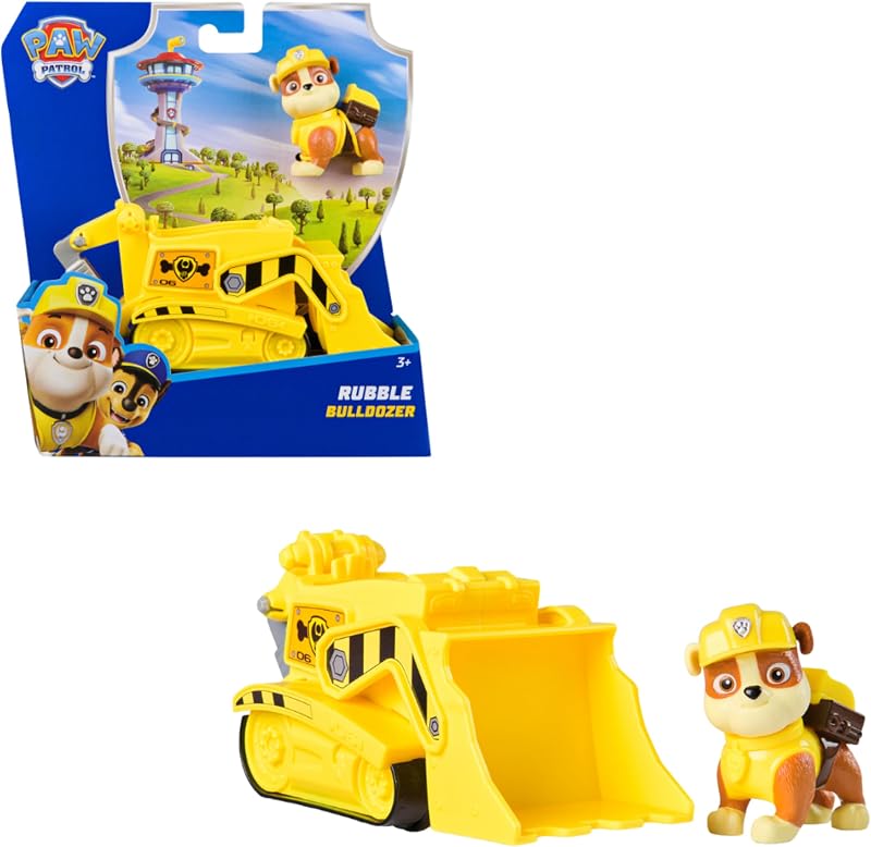 Paw Patrol Rubble Bulldozer Toy Truck with Collectible Action Figure
