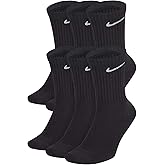 Nike Men's Dri-Fit Training Cotton Cushioned Crew Socks (6 Pair) (Black, Medium (6-8) Men/(8-12) Women)