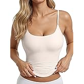 AlisOker Women's Scoop Neck Tank Top Adjustable Spaghetti Strap Camisole Going Out y2k Tops Slim Fit Cami Tank