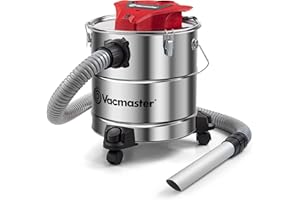 Vacmaster Vac EAV508S 1102 5-Gallon 3.5 Peak HP Premium Stainless Steel Ash Vacuum, Red Edition