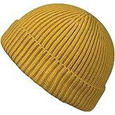 MaxNova Knit Cuff Short Fisherman Beanie for Men Women Warm Hats