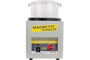 PTKTLAM Magnetic Tumbler, Jewelry Polisher with 7.1”(180mm) Polishing Barrel & 200g Burnishing Pins for Jewelry，Automatic For