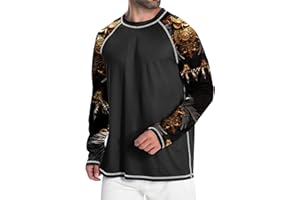 Adovigo Men's UPF 50+ Rash Guard Surf Shirt Long Sleeve Swim Shirt