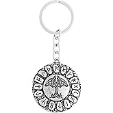 HAQUIL Tree of Life Rune Medallion Keychain Viking Norse Symbol Small Medallion Circle Charm Keychain Keyring