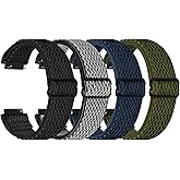 Elastic Quick Release 18mm Watch Bands Compatible with Garmin Venu 3S/Venu 2S/Vivoactive 4S/Vivomove 3S/Forerunner 255S/255S Music/Forerunner 265S, Adjustable Stretchy Nylon Loop Replacement Straps