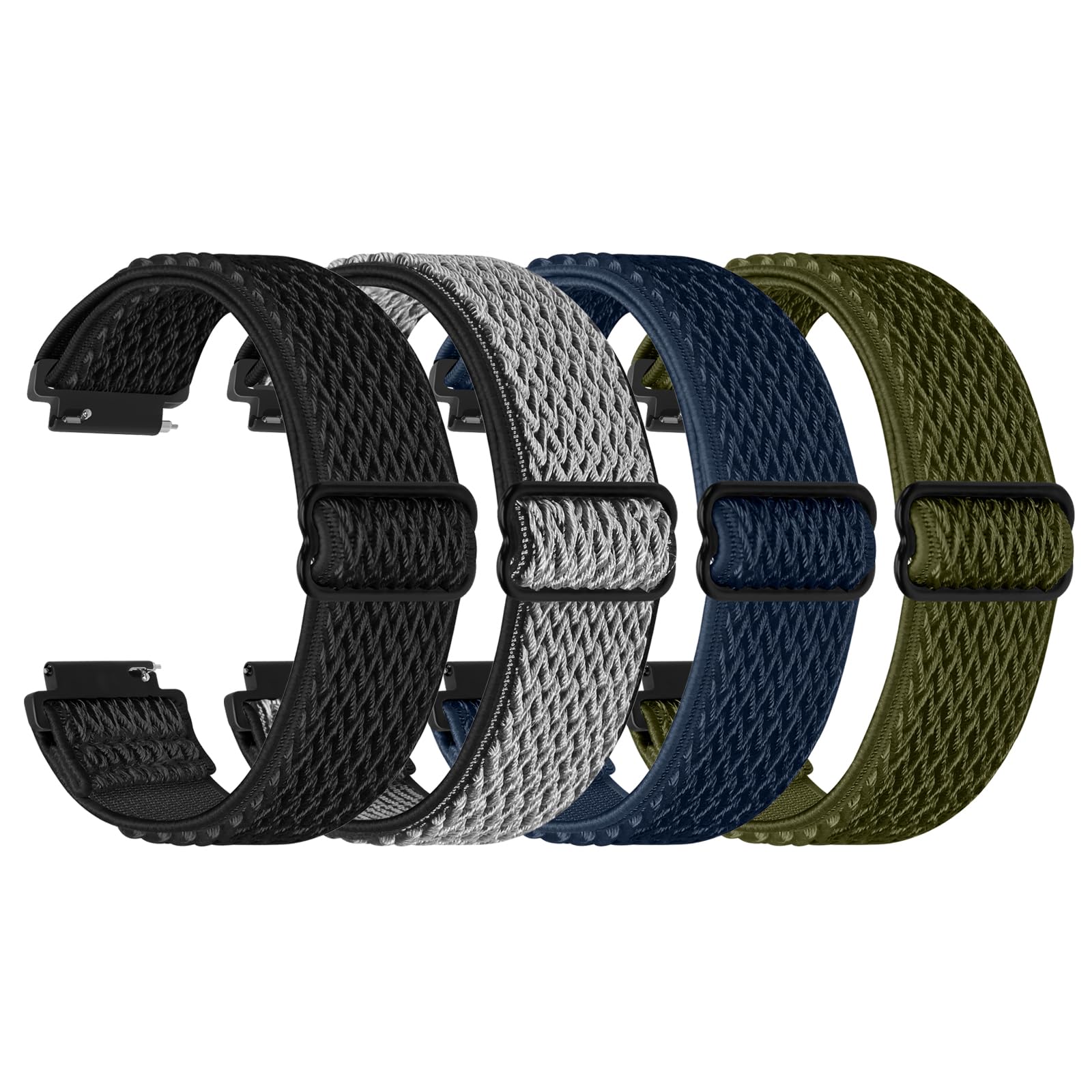 Elastic Quick Release 18mm Watch Bands Compatible with Garmin Venu 3S/Venu 2S/Vivoactive 4S/Vivomove 3S/Forerunner 255S/255S Music/Forerunner 265S, Adjustable Stretchy Nylon Loop Replacement Straps