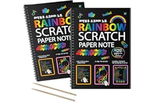 MBJRFU I&Art Scratch Art Books for Kids Scratch Art Paper Rainbow Scratch Art for Best Gifts