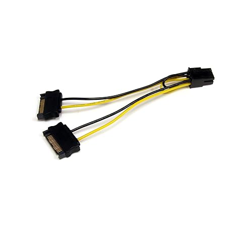 StarTech.com 15cm SATA Strom auf 6 pin PCI Express Grafikkarten Stromkabel (PCIe Y-Kabel Adapter)