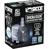 SICCE Syncra Silent 1.5 Multifunction 357 GPH Submersible Water Pump | Italian Made 23W Ultra Quiet Durable Aquarium Fish Tank, Fountain, Pond, Hydroponics, Terrarium Black | Freshwater &amp; Saltwater
