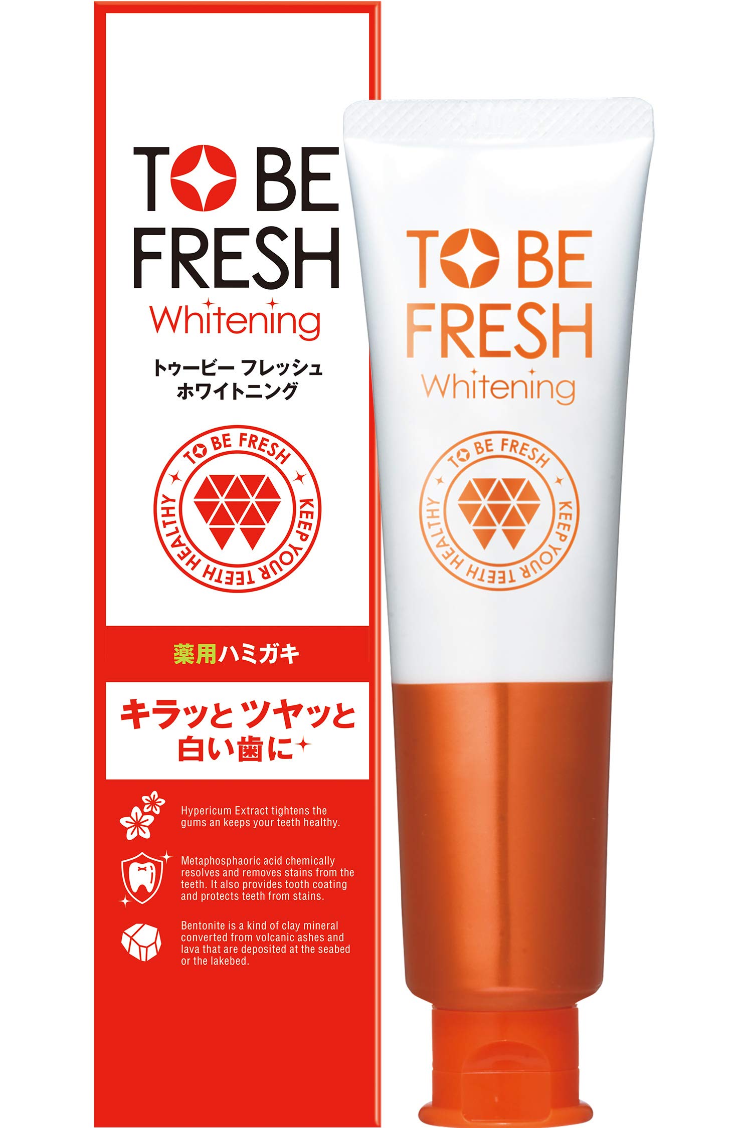 To Be White TO BE FRESH(トゥービー・フレッシュ) 【医薬部外品】 トゥービーフレッシュ 薬用 ホワイトニング デンタル ペースト 100g 電動歯ブラシ対応 口臭防止 研磨剤不使用 歯磨き粉商品画像