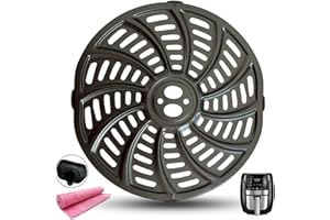 GSZN Air Fryer Replacement Tray for 6 Quart Gourmia GAF698/GAF686 Air Fryers, Upgraded Air Fryer Grill Crisper Plate, Grill Pan Grate Grid for Gourmia 6QT Air Fryers, Nonstick, Dishwasher Safe