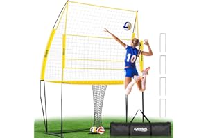 SPOYNAL Volleyball Training Equipment, Adjustable Height Volleyball Net for Backyard Training - Portable Outdoor Practice Set with Durable Net & Tool-Free Setup for Serving, Hitting, and Spiking Practice