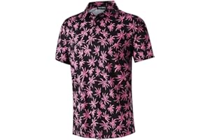 TRUSMOL Golf Shirts for Men Dry Fit Performance Print Short Sleeve Moisture Wicking Golf Polo Shirts