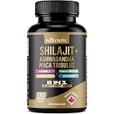 SHILAJIT+ 8 in 1 Supplement,130 Capsules, 65 Days Supply, Made in Canada | Shilajit, Ashwagandha, Maca, Tribulus, Tongkat Al