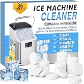 Bellisinno Ice Machine Cleaner Tablets, Countertop Ice Maker Cleaner, Nickel Safe Scale Remover for Countertop, Helps Remove Hard Water and Mineral Buildup, 36 Tablets
