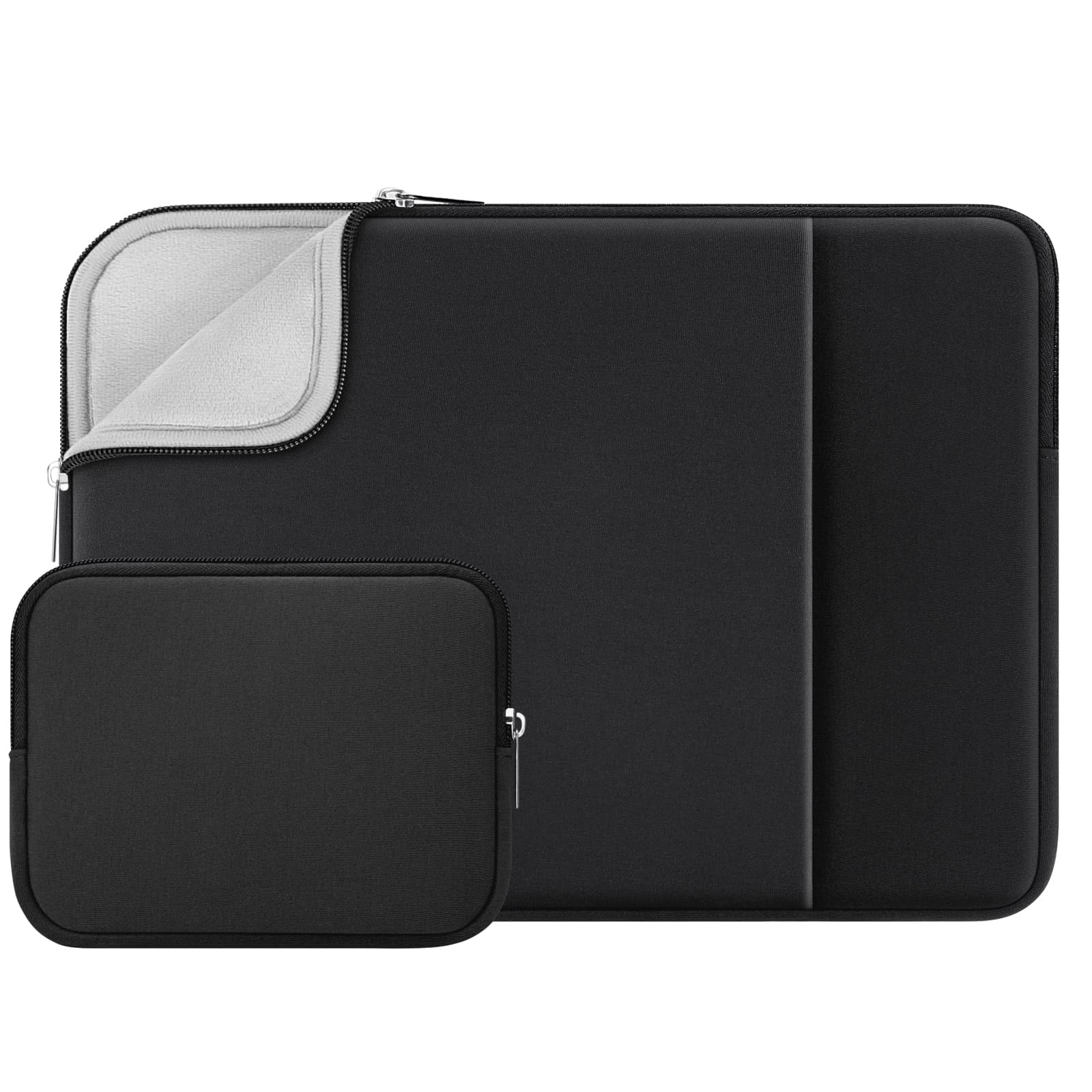 RAINYEAR 16 Inch Laptop Sleeve Protective Soft Case with Front Pocket & Accessories Pouch, Compatible with 16" MacBook M1 M2 M3 M4 M5 A3428 A3429 A2141 A2485 A2780 A2991 A3403 A3186(Black)