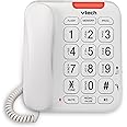 VTech SN1107 Corded Phone with Oversized High-Contrast Buttons, Talking Digits for Seniors, 10 Number Speed Dial, Visual Ringer, Full-Duplex Speakerphone