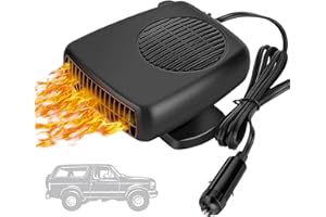 SHOWVIGOR Portable Car Heater 12V 150W, 2-in-1 Defroster & Air Circulator with 360° Swivel for All Vehicles, Trucks, SUVs (Cigarette Lighter Plug)