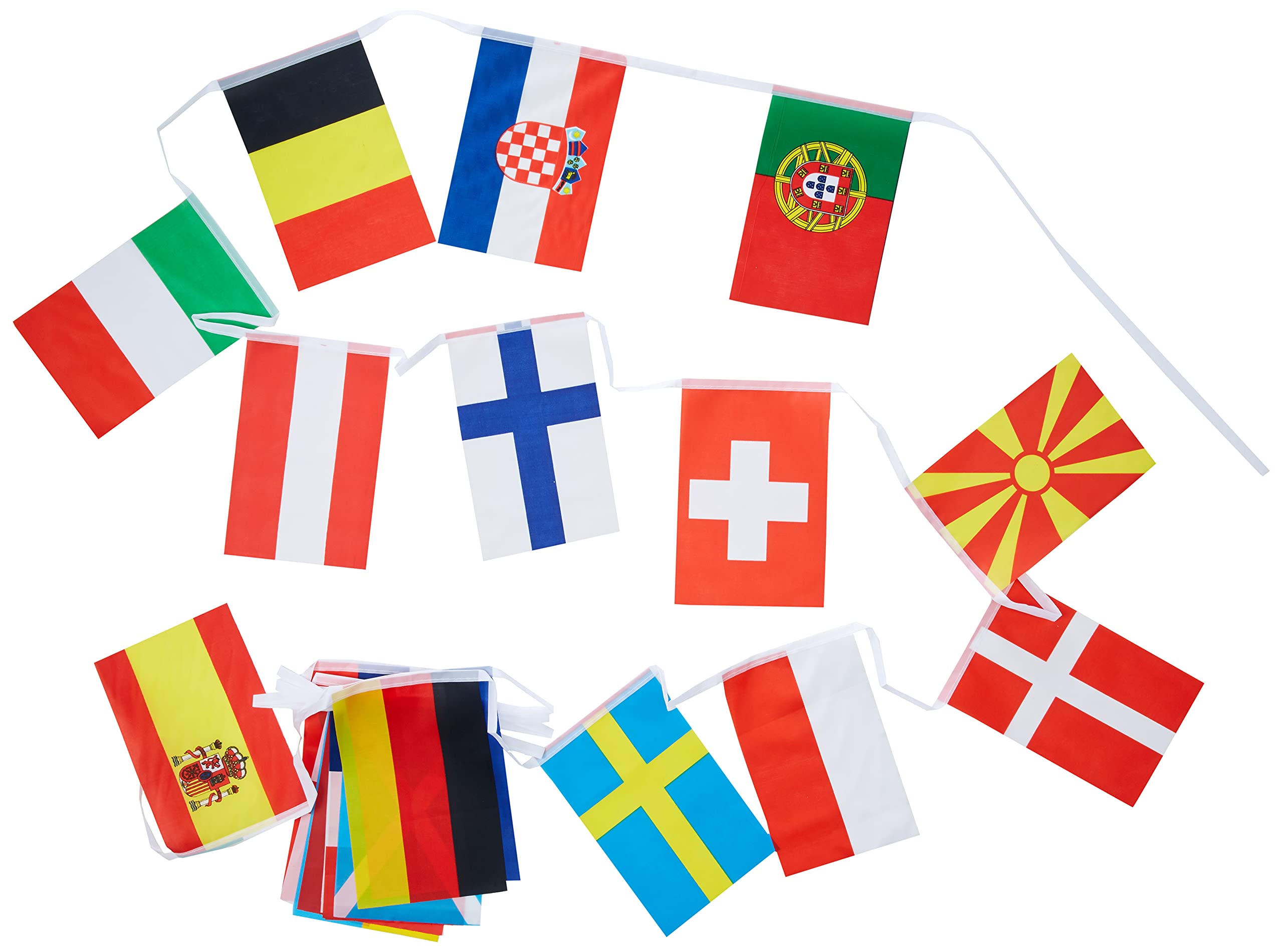 AZ FLAG Garland 24 Euro 2021 Football Flags Polyester 21 x 15 cm