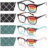 CHOFILORD Progressive Multifocus Reading Glasses for Women Men Blue Light Blocking Spring Hinge Square Computer Readers