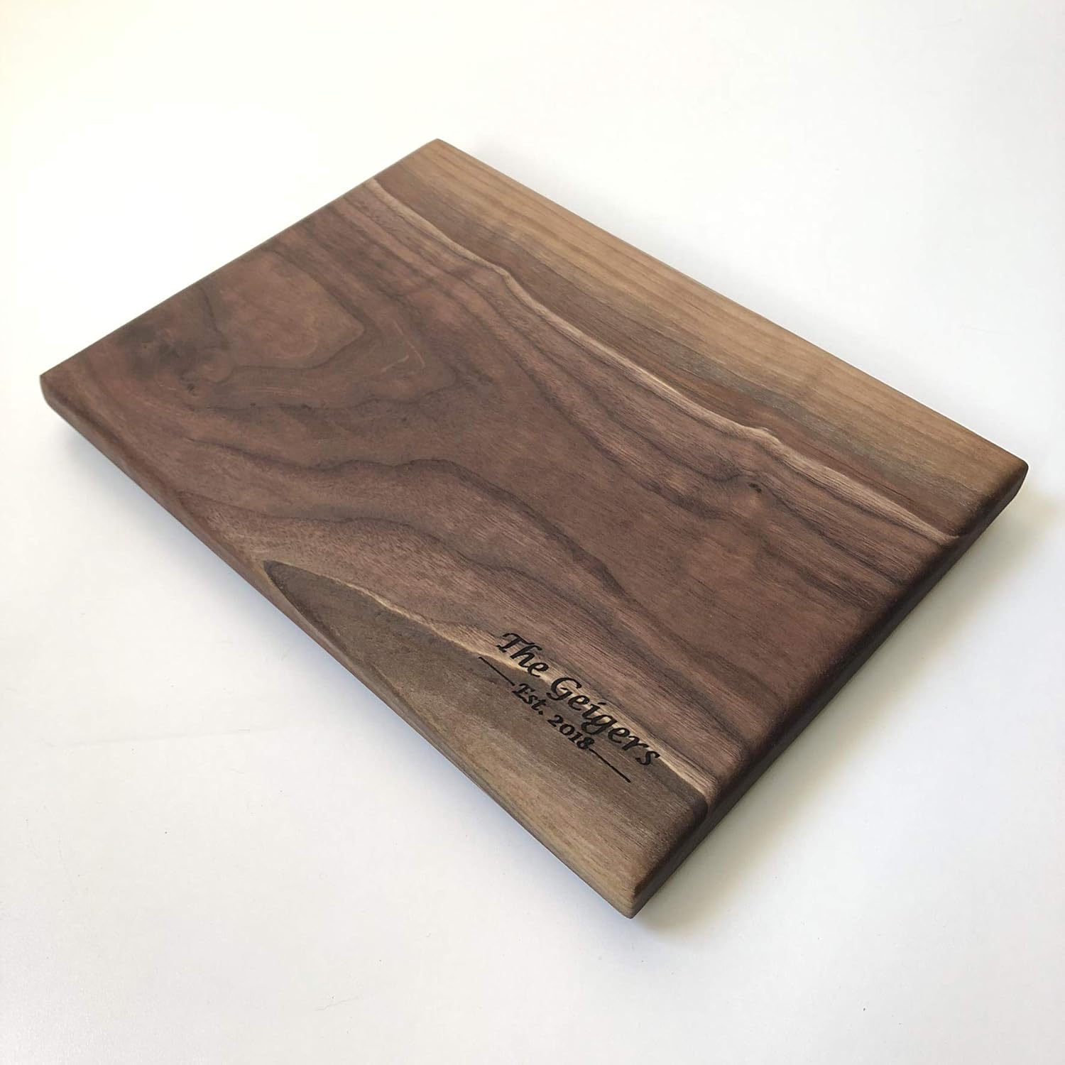 Customized Black Walnut Cutting Board with Laser Engraving
