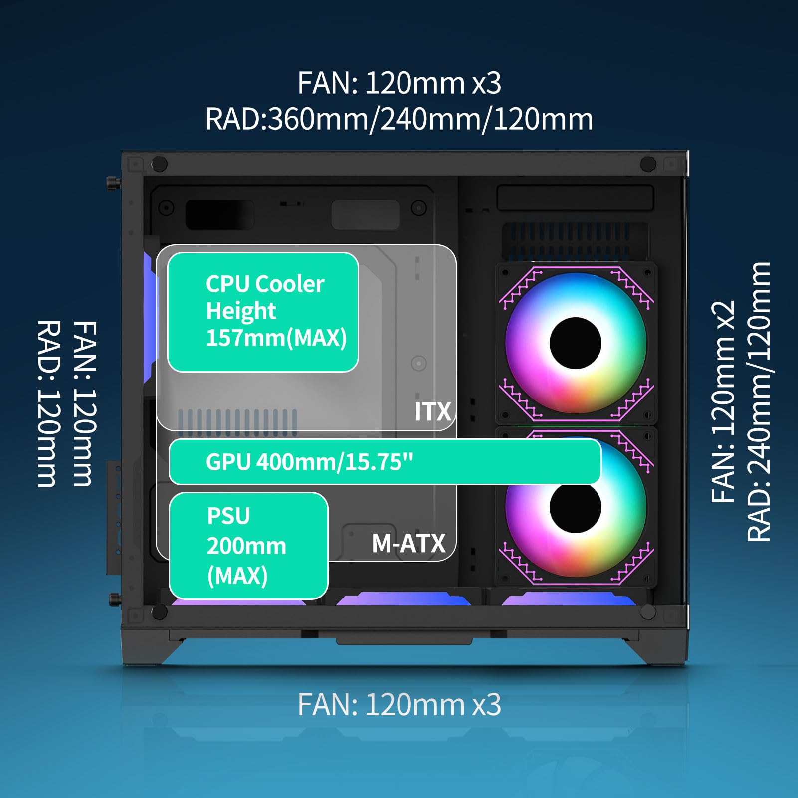 Megaccel MATX PC Case (Not for ATX)