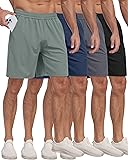 PARISDIARY 4 Pack Men's Athletic Gym Shorts with