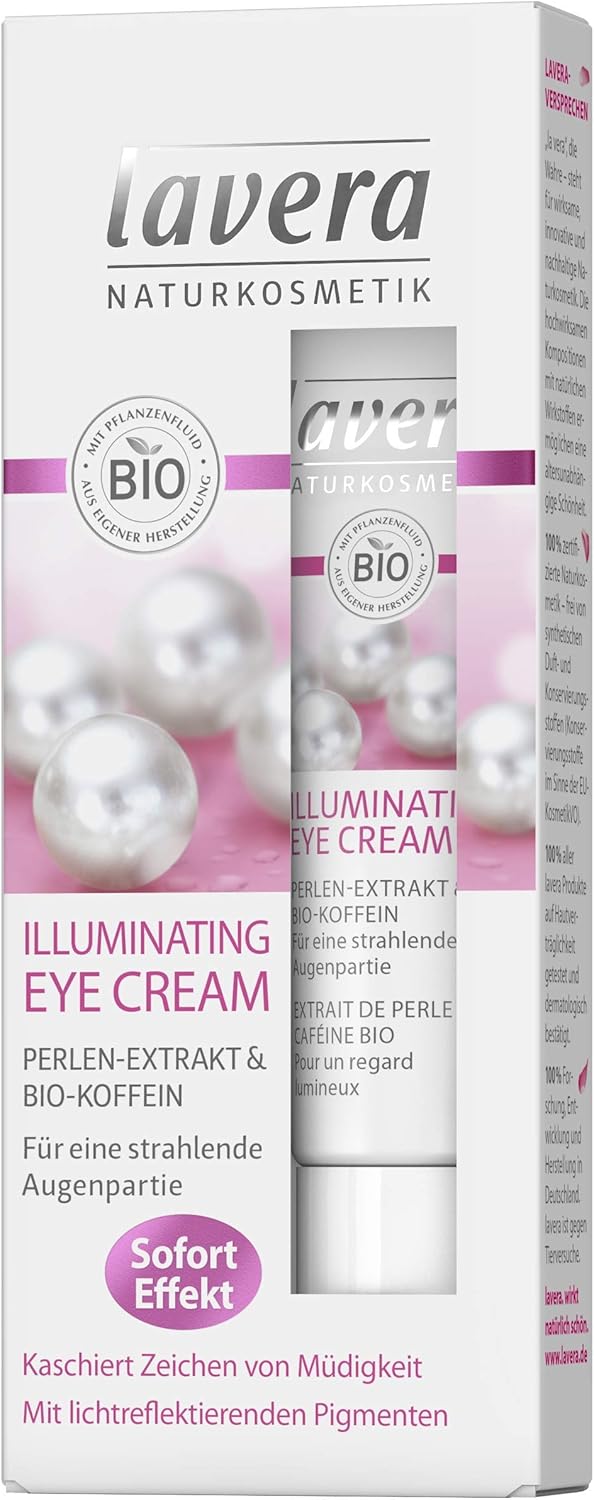 lavera Illuminating Eye Cream Pearl, Organic Plant Ingredients, Natural and Innovative Face Care Pack of 1 (1 x 15 ml)