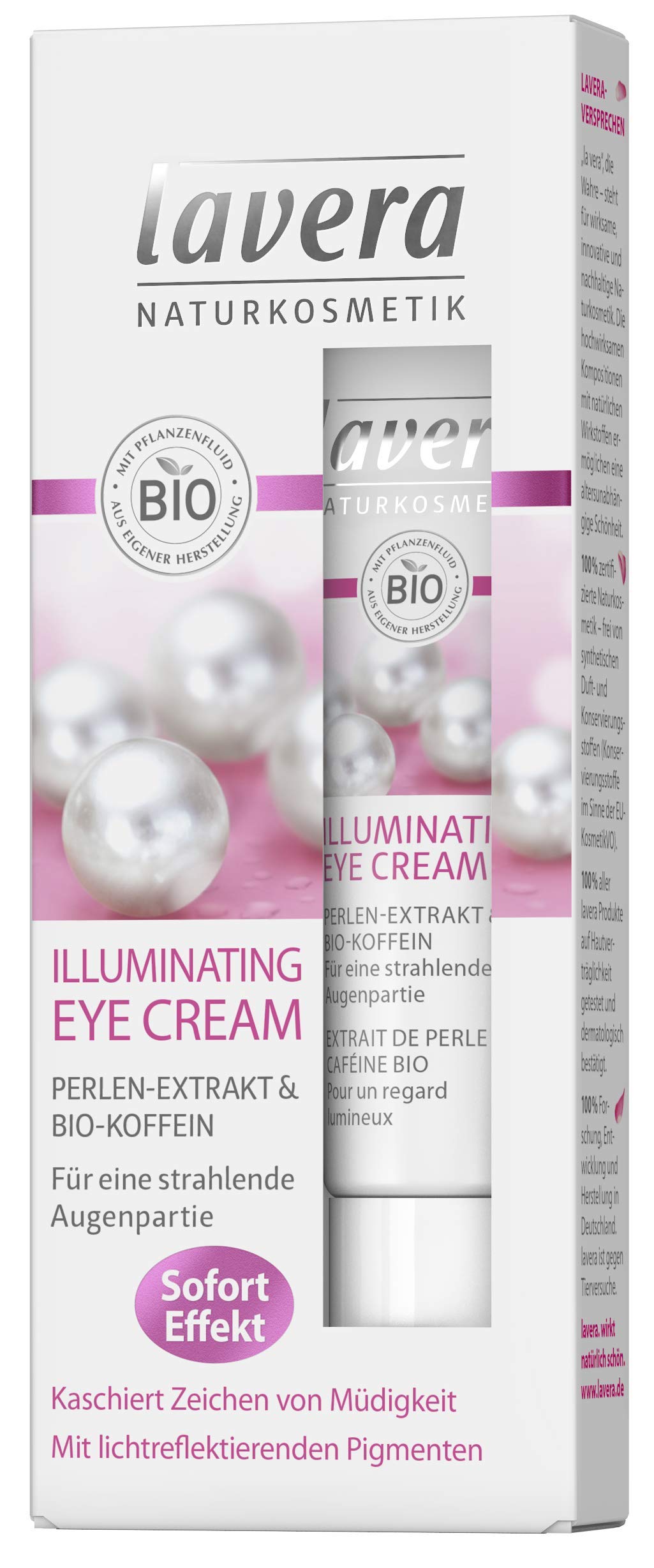 lavera Illuminating Eye Cream Pearl, Organic Plant Ingredients, Natural and Innovative Face Care Pack of 1 (1 x 15 ml)