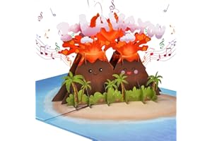 VIVIKEN I LAVA YOU Pop Up Anniversary Card for Wife,Husband,Couple, Musical 3D Romantic Valentines Day Card with Lights for Boyfriend or Girlfriend, Funny Happy Anniversary Wedding Valentine Gift Volcano Card