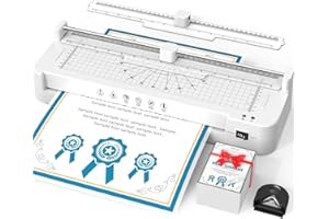 13in Laminator Machine with Paper Trimmer + 50pcs Sheets + Corner Rounder, Dual Hot/Cold Mode | Anti-Jam Technology | 90s Fas