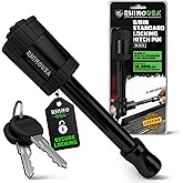 Rhino USA 2.5&rdquo; Trailer Hitch Pin &ndash; Patented 5/8" Locking Receiver Pin for Class V Hitches &ndash; Weatherproof, Anti-Theft, Debris-Protected &ndash; Tow Truck Ready &ndash; Black 1PK